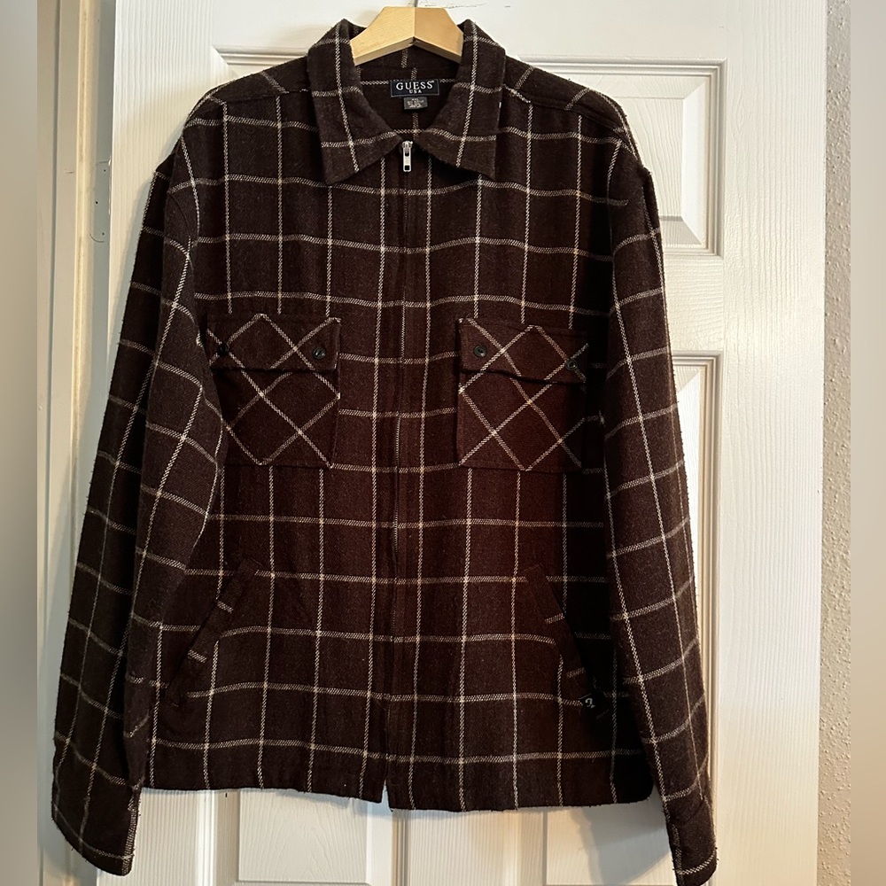 GUESS Brown Plaid Jacket